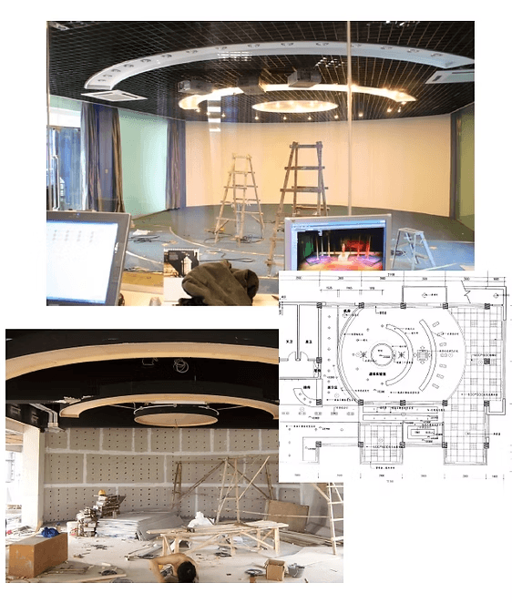 (130 degree Curve wall) for 3D interactive stage design presentation